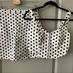 Unique Vintage Two Piece Crop Top and Skorts